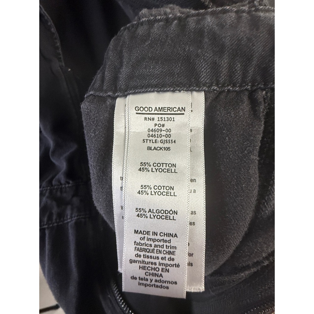 Good American Fit For Success Jumpsuit Washed Black Denim Utility GJS554 Size 3 - Picture 4 of 7